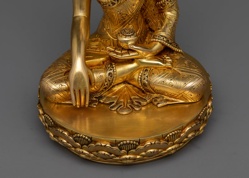 Luminous Gold Buddha Statue | 24k Gold Gilded Sculpture