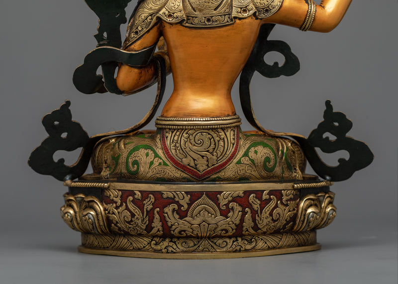 Radiant Manjushri God Statue | Wisdom's Golden Effigy