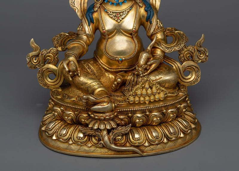 Guru Dzambhala Mantra Fillable Sculpture | Golden Guardian of Wealth