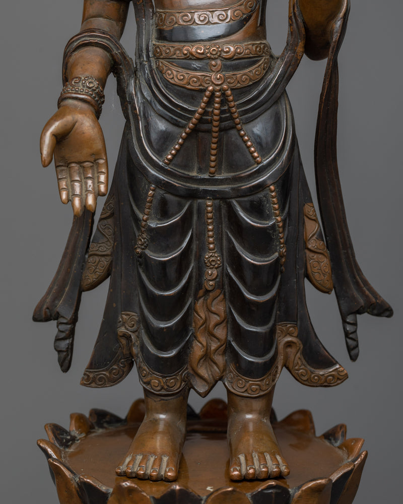 Majestic Japanese Avalokiteshvara Sculpture | Himalayan Zen Artwork