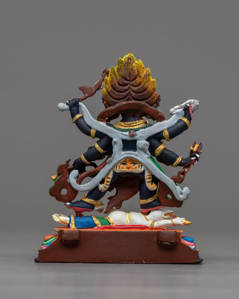 Compact Six-Armed Mahakala Statue | Guardian of the Dharma