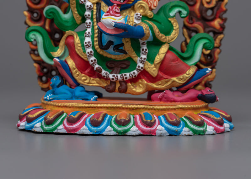 Compact Mahakala Bernagchen Sculpture | Guardian Deity of Protection and Power