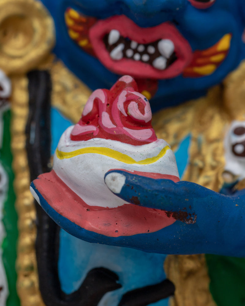 Compact Mahakala Bernagchen Sculpture | Guardian Deity of Protection and Power