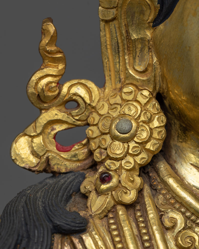 Manjushri Buddhism Statue | Wisdom's Golden Embodiment Art