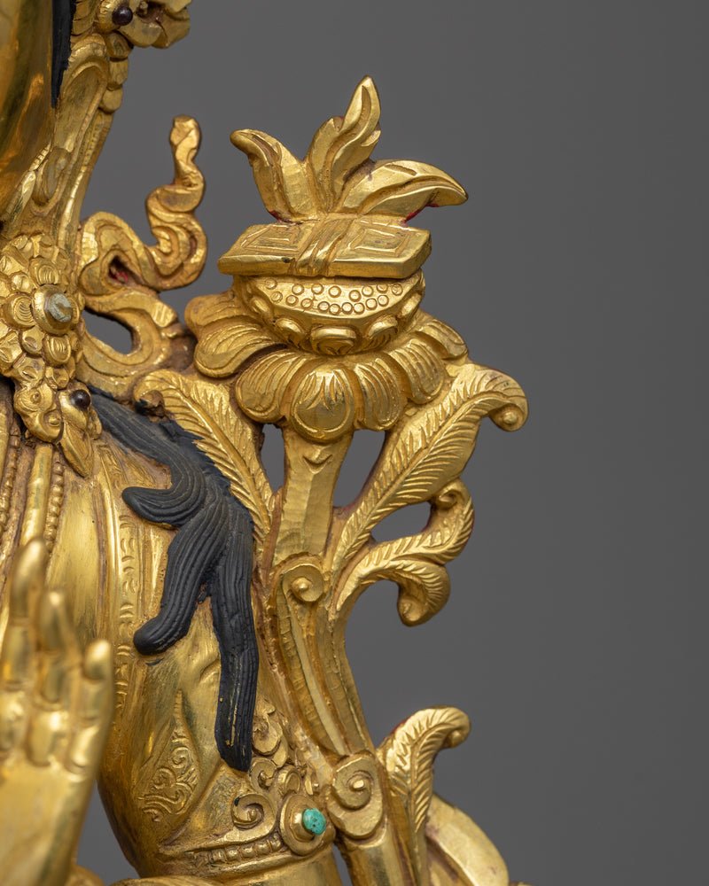 Manjushri Buddhism Statue | Wisdom's Golden Embodiment Art