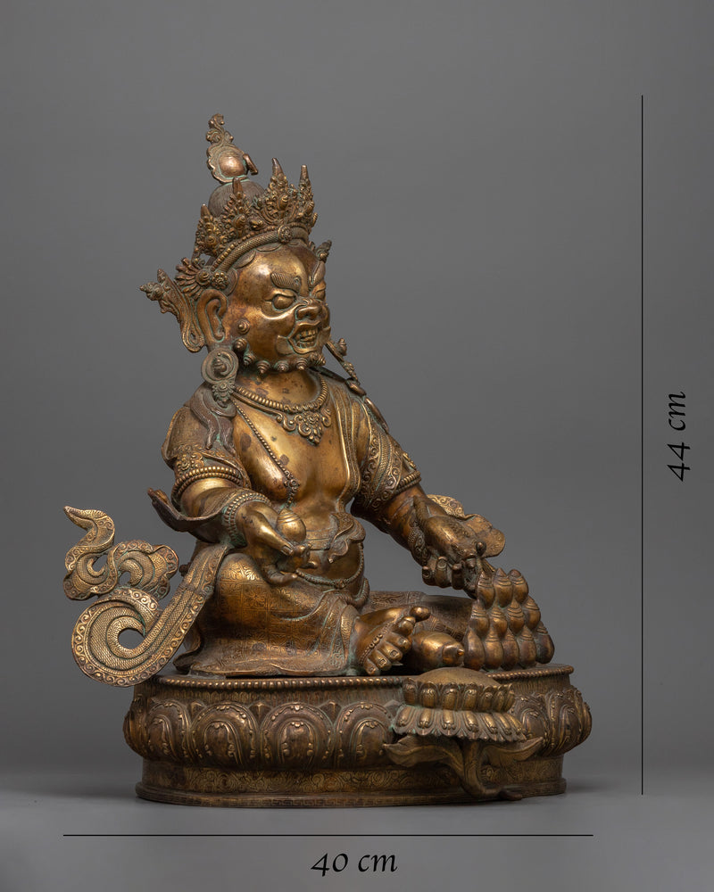 Deity of Wealth Dzambhala Statue | A Radiant Symbol of Abundance