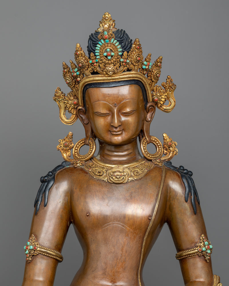 standing-chenrezig-oxidized Statue