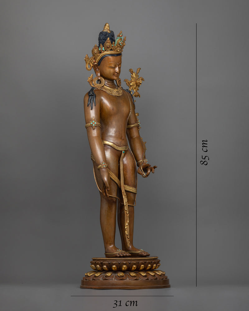 standing-chenrezig-oxidized Statue