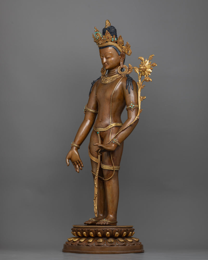 standing-chenrezig-oxidized Statue