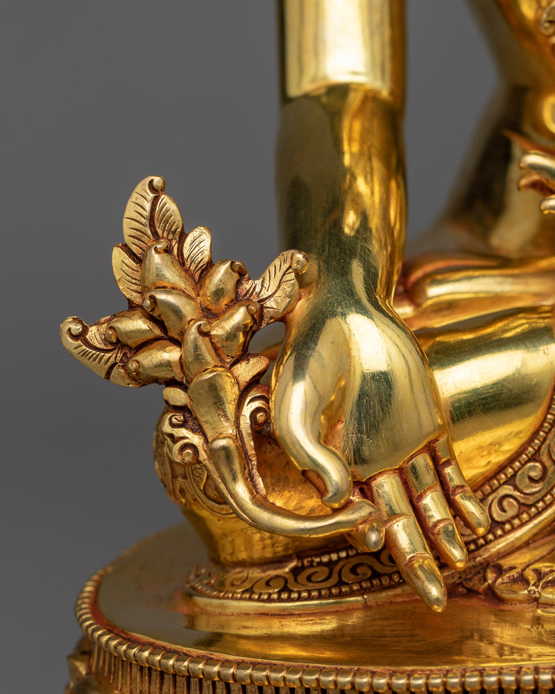 Healing Buddha Bhaisajyaguru Statue | Himalayan Handmade Glossy Sculptures