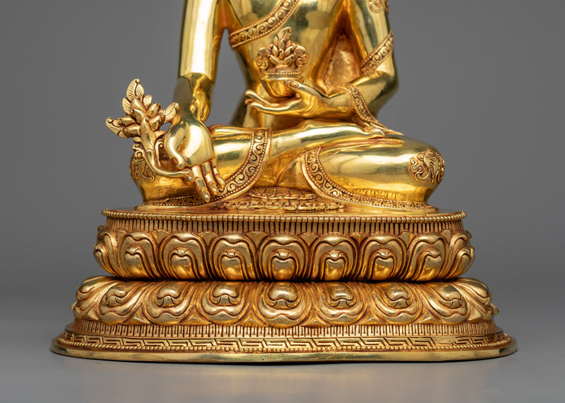 Healing Buddha Bhaisajyaguru Statue | Himalayan Handmade Glossy Sculptures