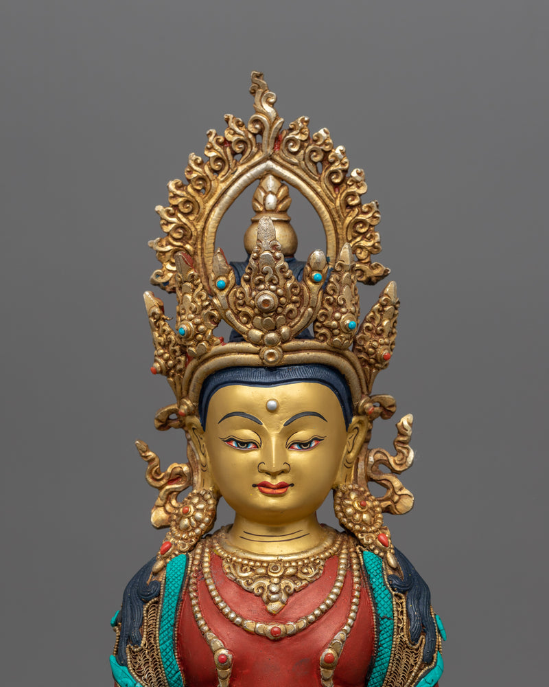 Amitayus, Buddha of Long Life Sculpture | Traditional Himalayan Artwork