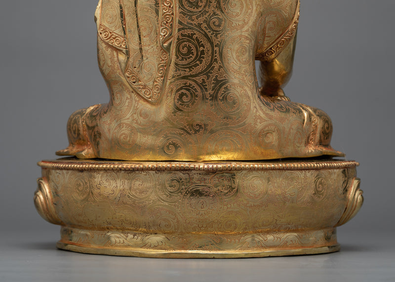 Shaka Buddha Sculpture | Shakyamuni in Golden Splendor Statue