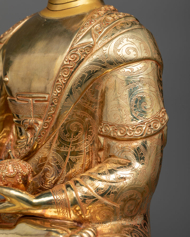 Shaka Buddha Sculpture | Shakyamuni in Golden Splendor Statue