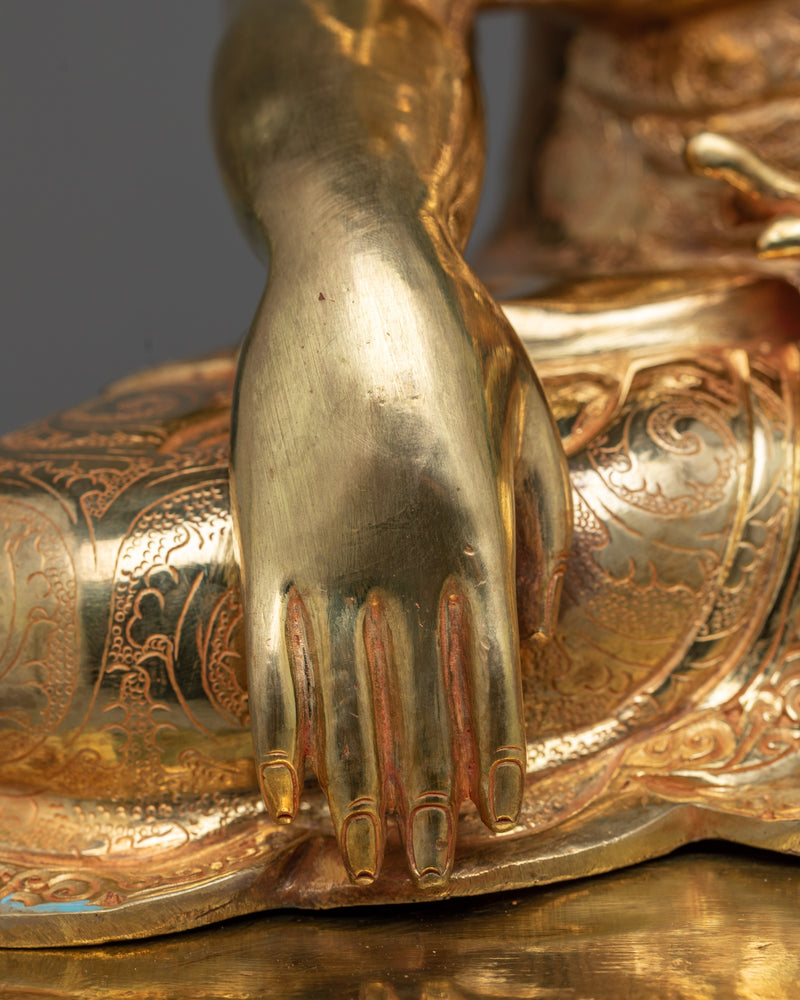 Shaka Buddha Sculpture | Shakyamuni in Golden Splendor Statue