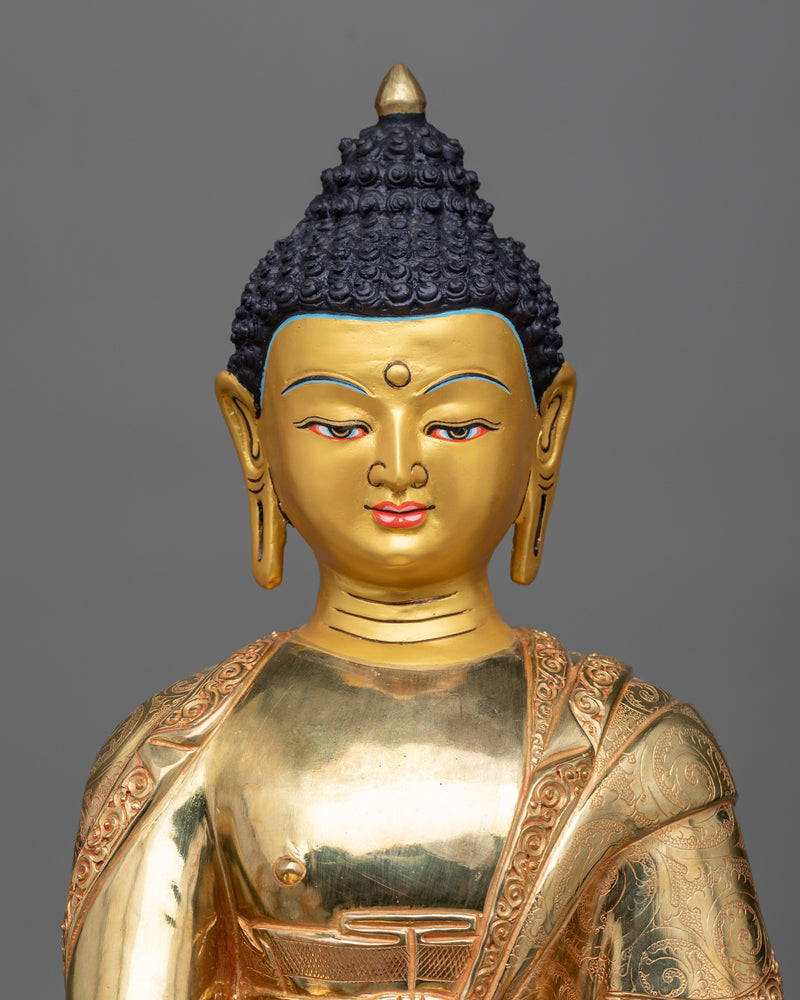 Shaka Buddha Sculpture | Shakyamuni in Golden Splendor Statue