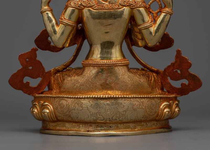 Radiant Chenresi Statue | 24K Gold Gilded Detail