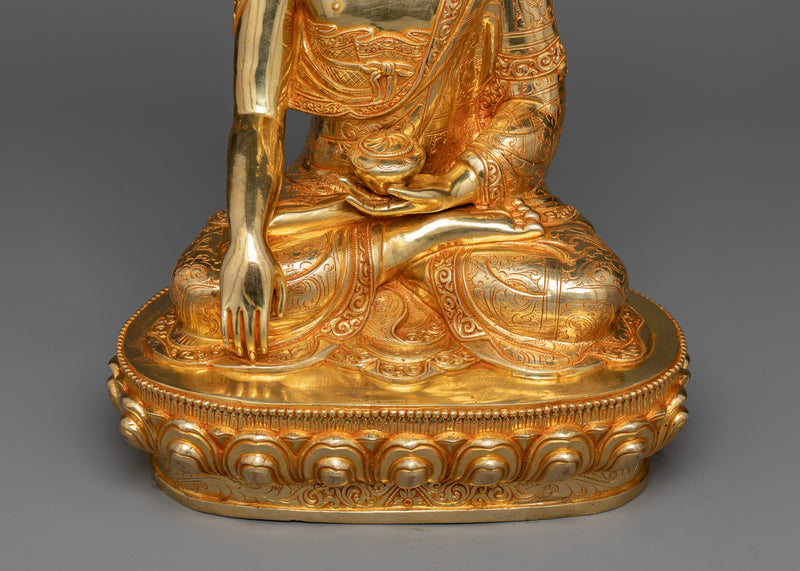 Bodhisattva Buddha Shakyamuni Statue | 24K Gold Gilded Splendor