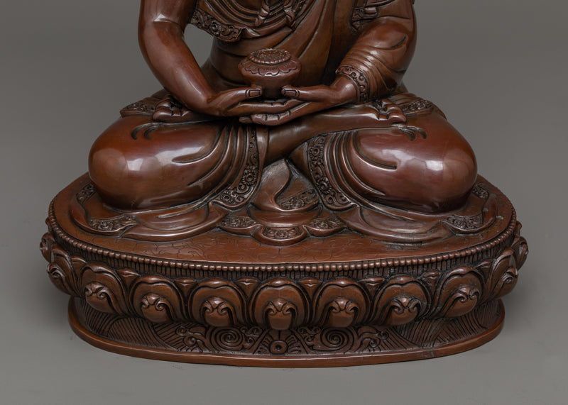 Elegant Amitabha Buddha Statue in Oxidized Copper | Himalayan Art