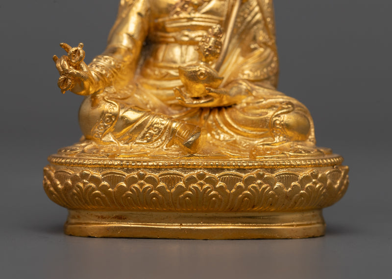 Tiny Guru Rinpoche Statue | 24K Gold Electroplated Elegance