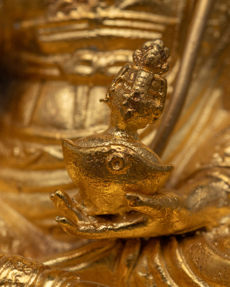 Tiny Guru Rinpoche Statue | 24K Gold Electroplated Elegance