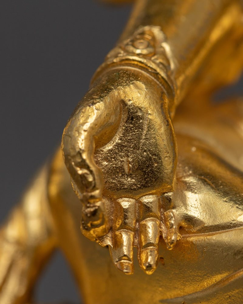 Tiny Green Tara Statue | 24K Gold Electroplated Grace