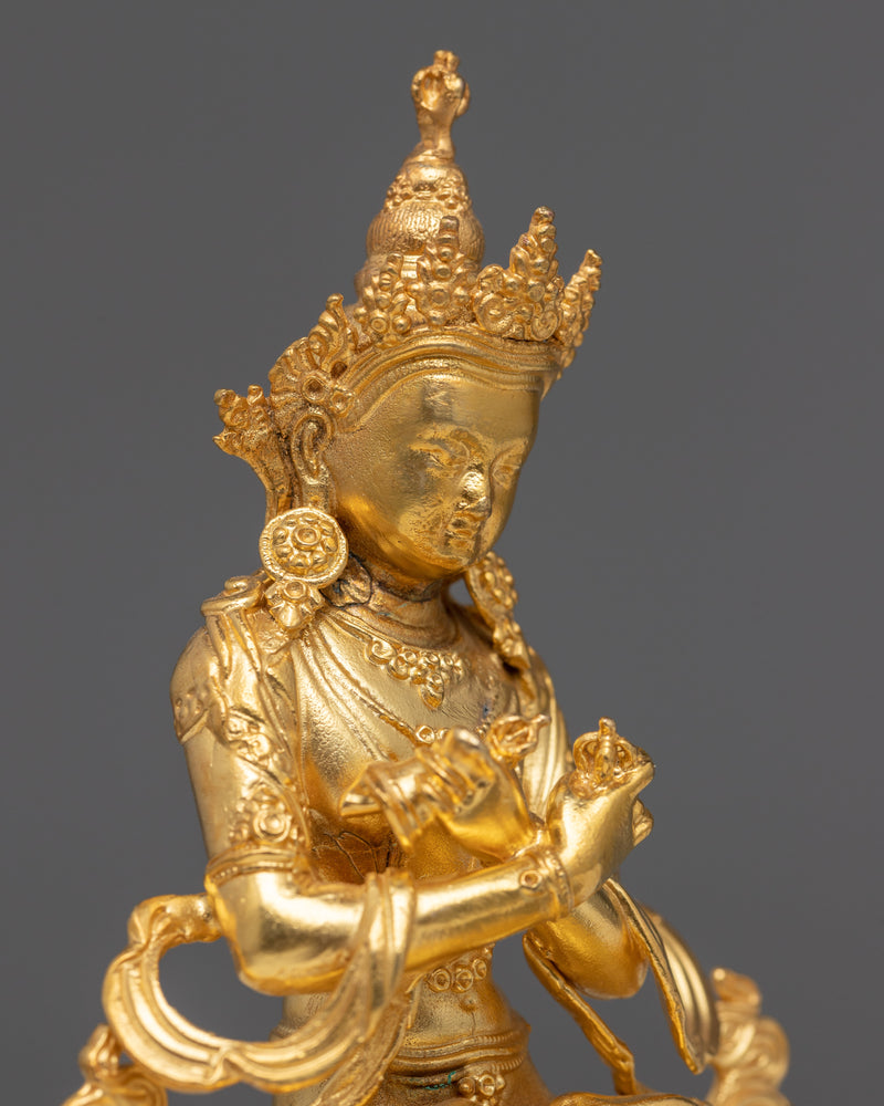 Small Scale Vajradhara Statue | 24K Gold Electroplated Majesty