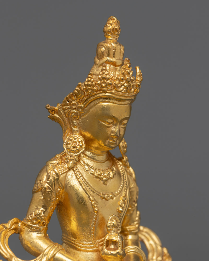 Small Scale Amitayus Statue | 24K Gold Electroplated Symbol of Longevity