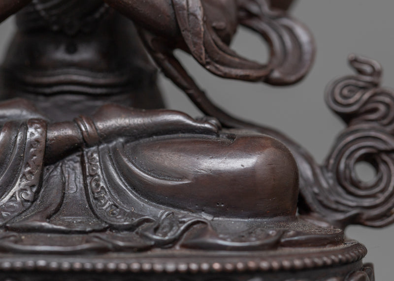 Miniature Chenrezig Statue | Oxidized Copper Beacon of Compassion