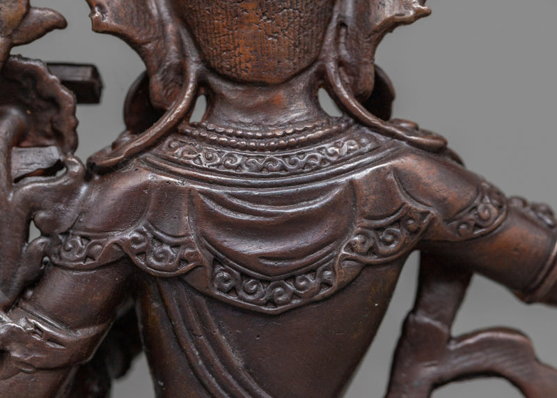 Little Manjushri Statue | Oxidized Copper Wisdom