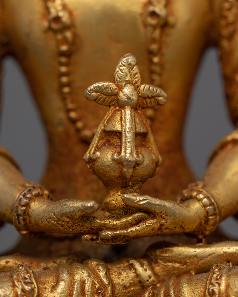 Petite Statue of Amitayus | 24K Gold Electroplated Longevity