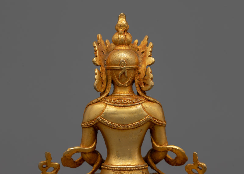 Petite Statue of Amitayus | 24K Gold Electroplated Longevity