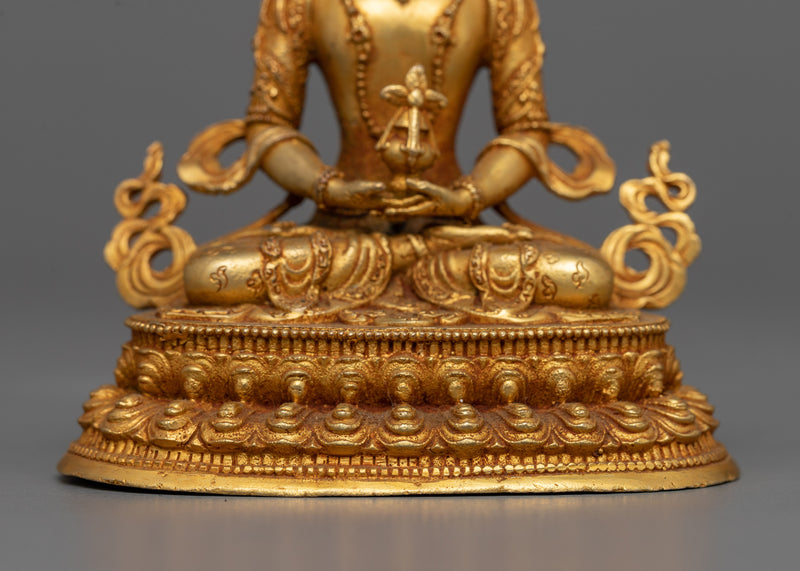 Petite Statue of Amitayus | 24K Gold Electroplated Longevity