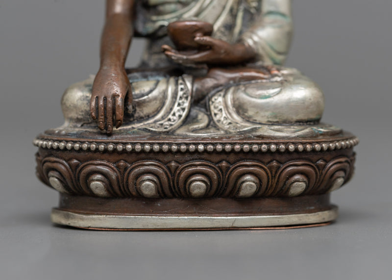 Miniature Shakyamuni Buddha Statue | Silver-Plated Symbol of Enlightenment