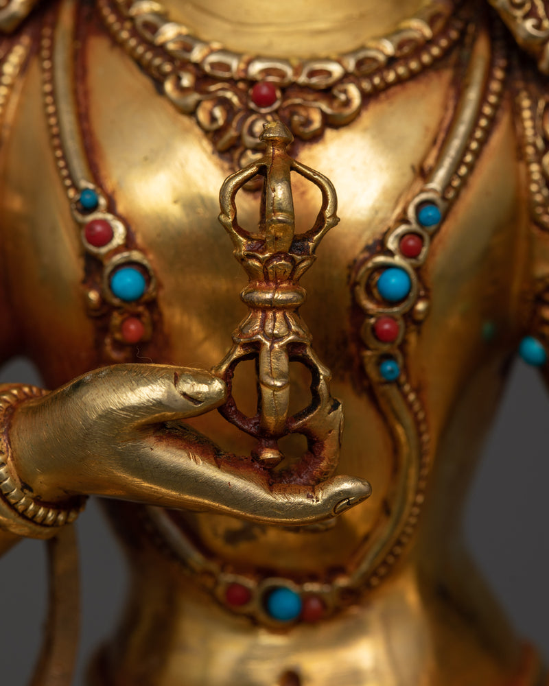 Vajrasattva Statue | Golden Elegance for Meditation and Peace