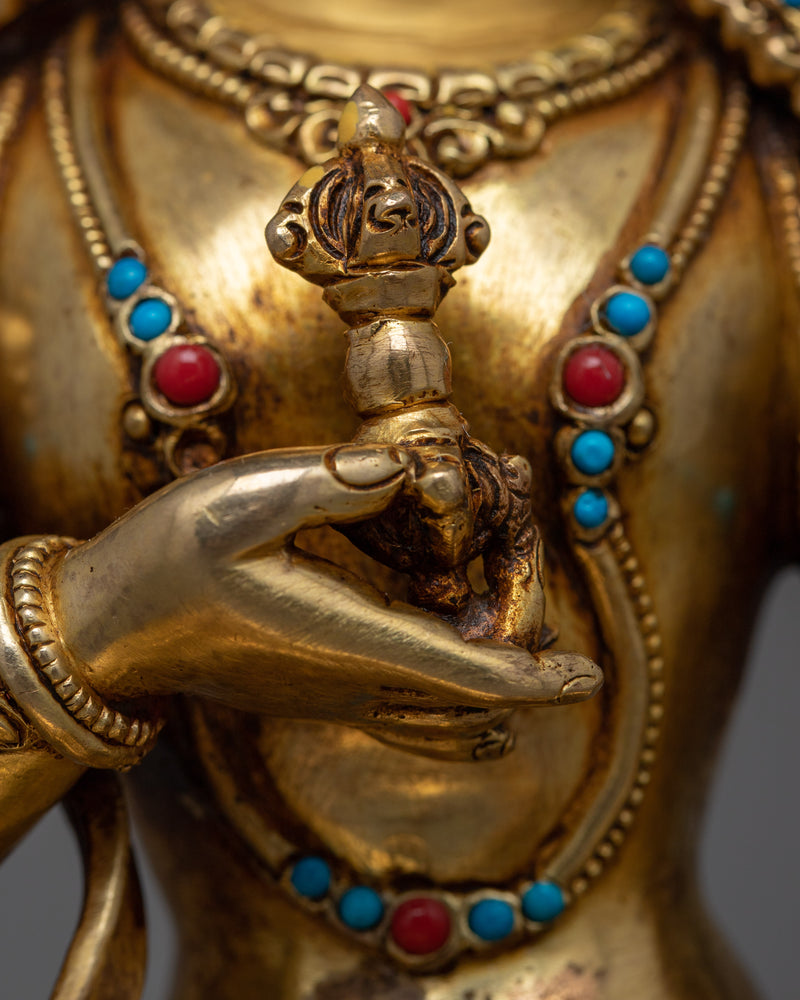 Our Vajrasattva Empowerment Buddhist Statue | 24K Gold Illumination for Cleansing