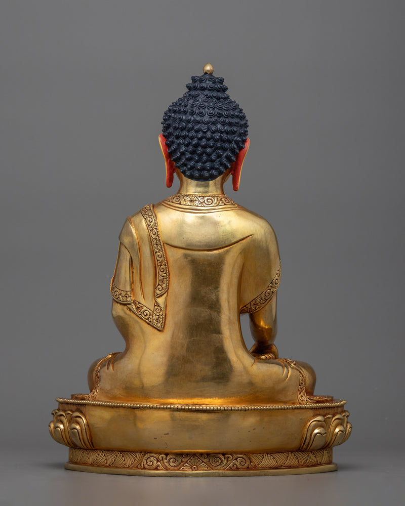 Buddhism Gautam Shakyamuni Buddha Statue | 24K Gold Elegance for Spiritual Serenity