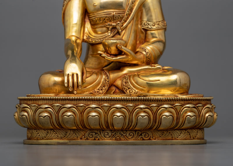 Buddhism Gautam Shakyamuni Buddha Statue | 24K Gold Elegance for Spiritual Serenity