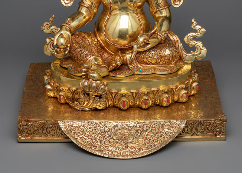 Golden Radiance: Yellow Dzambhala Buddhist Statue | the Epitome of Radiant Serenity