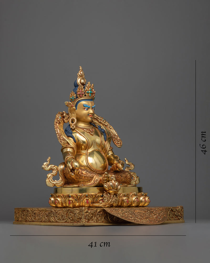 Golden Radiance: Yellow Dzambhala Buddhist Statue | the Epitome of Radiant Serenity