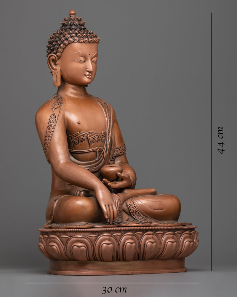 Buddha Shakyamuni Oxidized Statue | Timeless Serenity in Copper