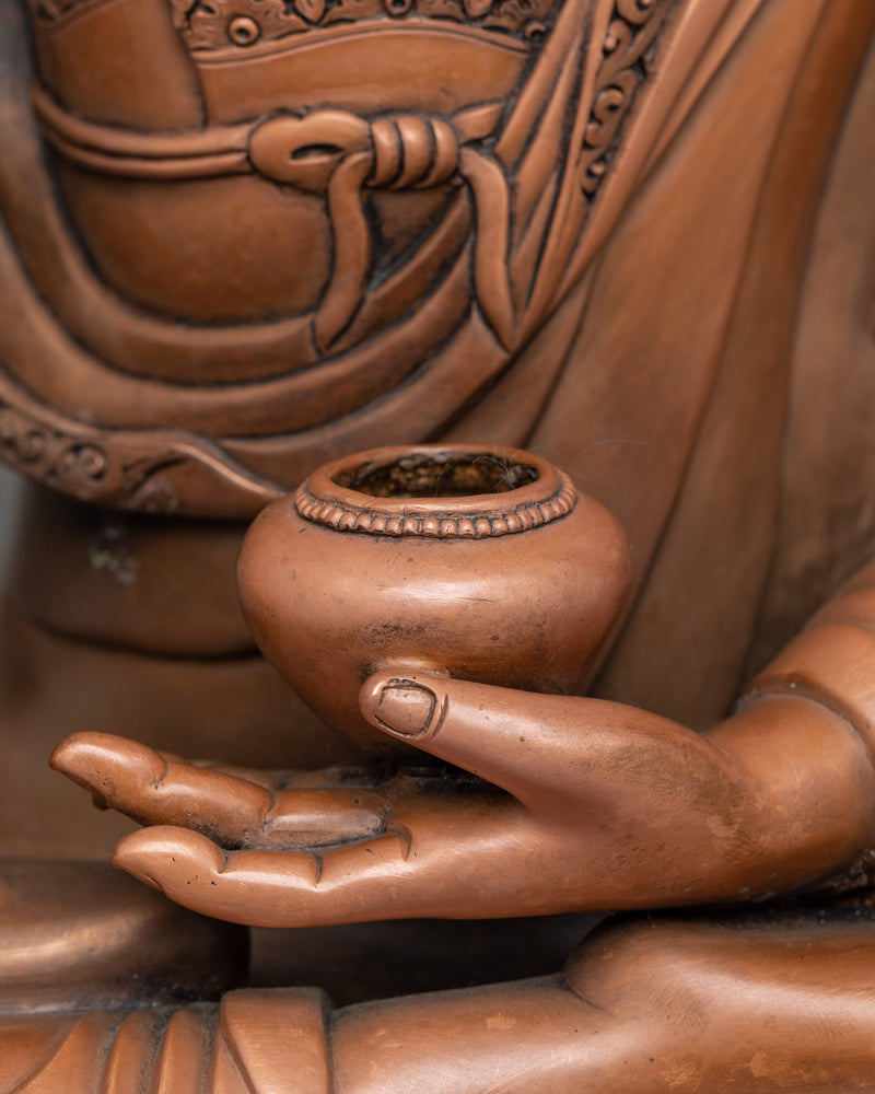 Buddha Shakyamuni Oxidized Statue | Timeless Serenity in Copper