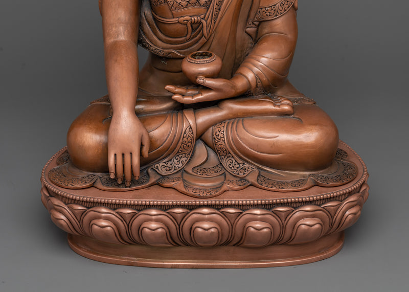 Buddha Shakyamuni Oxidized Statue | Timeless Serenity in Copper