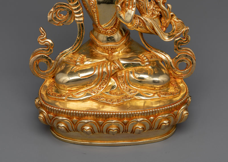 Peaceful Manjushree Statue | A Symbol of Wisdom in 24K Gold