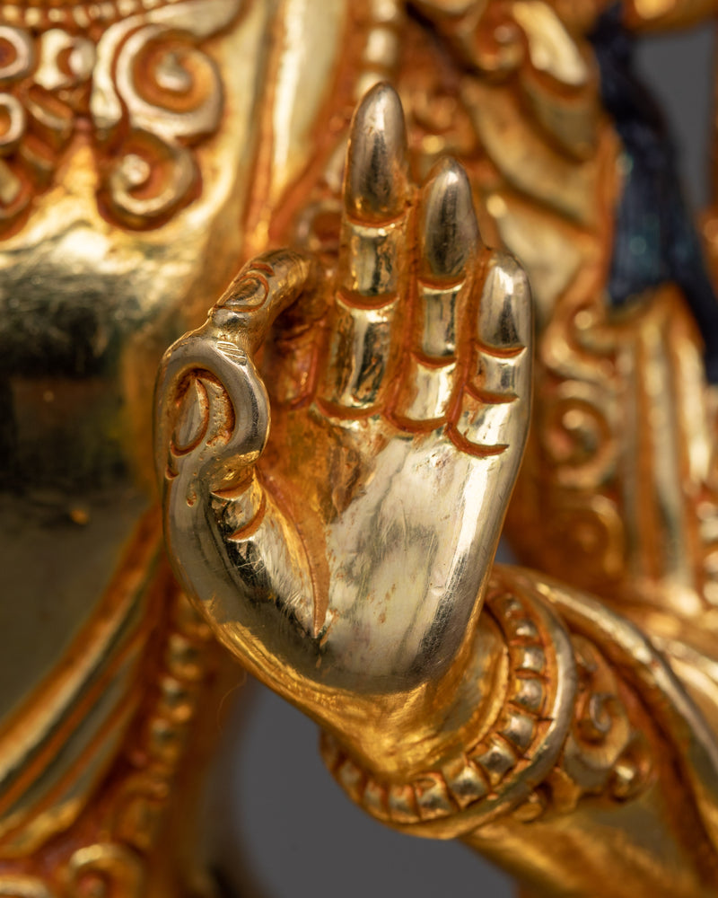 Peaceful Manjushree Statue | A Symbol of Wisdom in 24K Gold