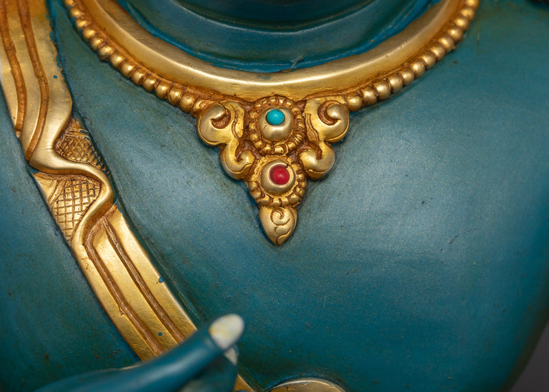 Exquisite Namtose Statue | Divine Guardian in Vibrant Blue