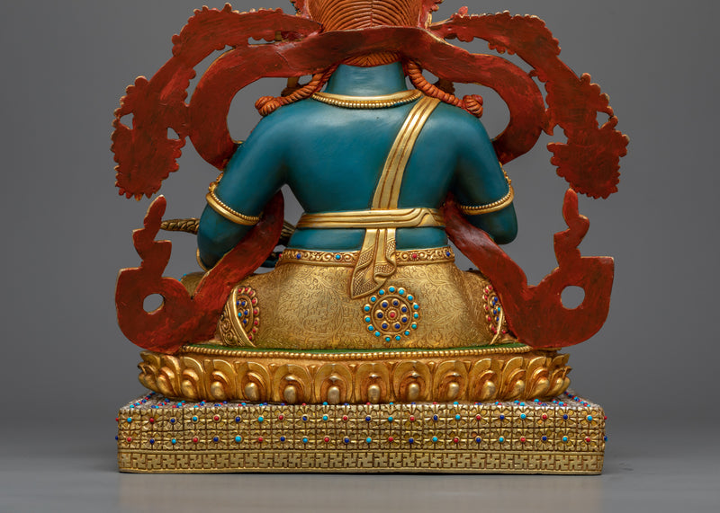 Exquisite Namtose Statue | Divine Guardian in Vibrant Blue