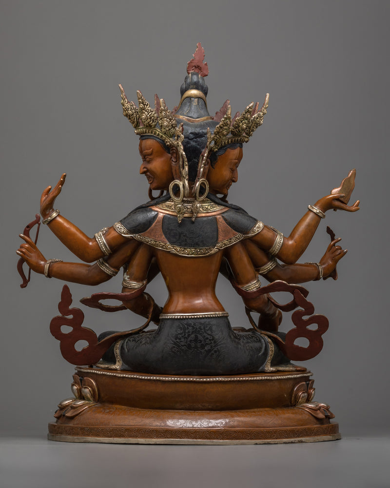 Divine Goddess Namgyalma Sculpture | Silver and Oxidized Copper Artwork