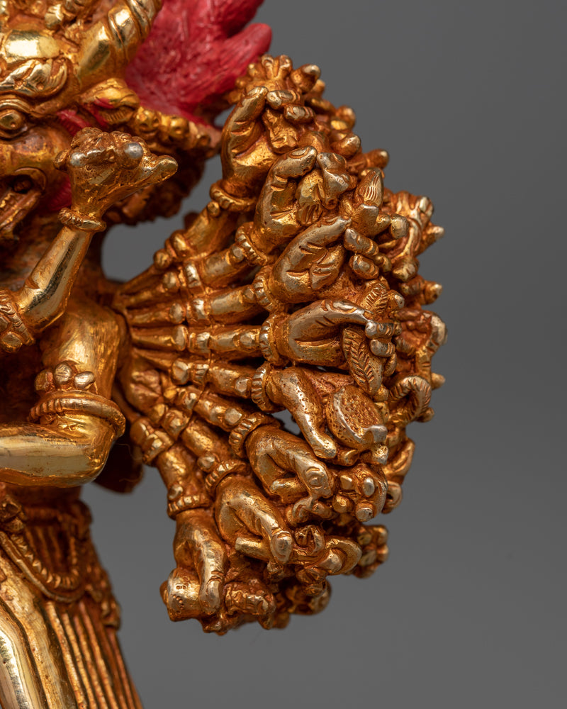 Majestic Manjushri Yamantaka |24K Gold Gilded Statue