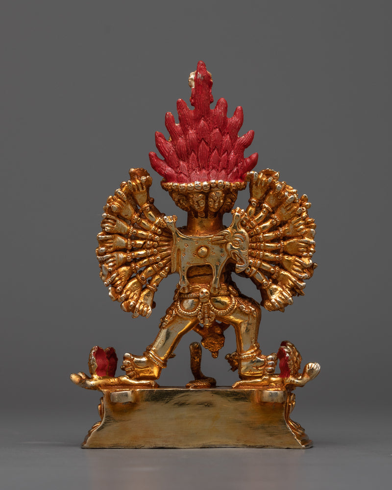 Yamantaka Deity Statue | Conqueror of Death in 24K Gold